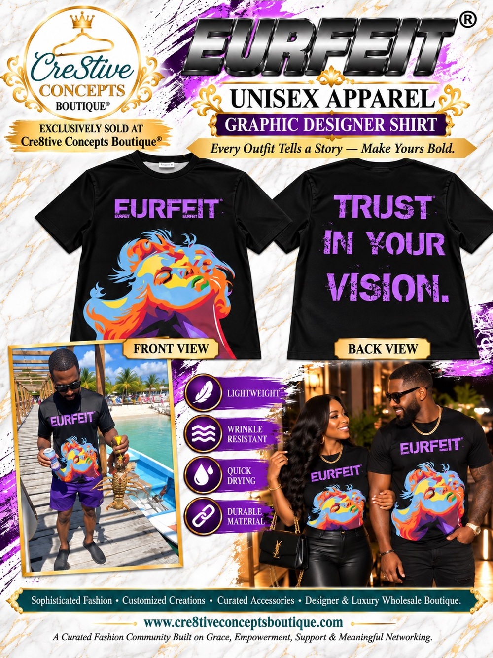 EURFEIT, Colorful Pop Art Graphic Designer Unisex Shirt – NWT
